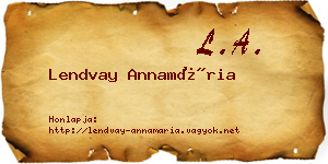 Lendvay Annamária névjegykártya