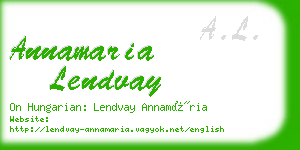 annamaria lendvay business card